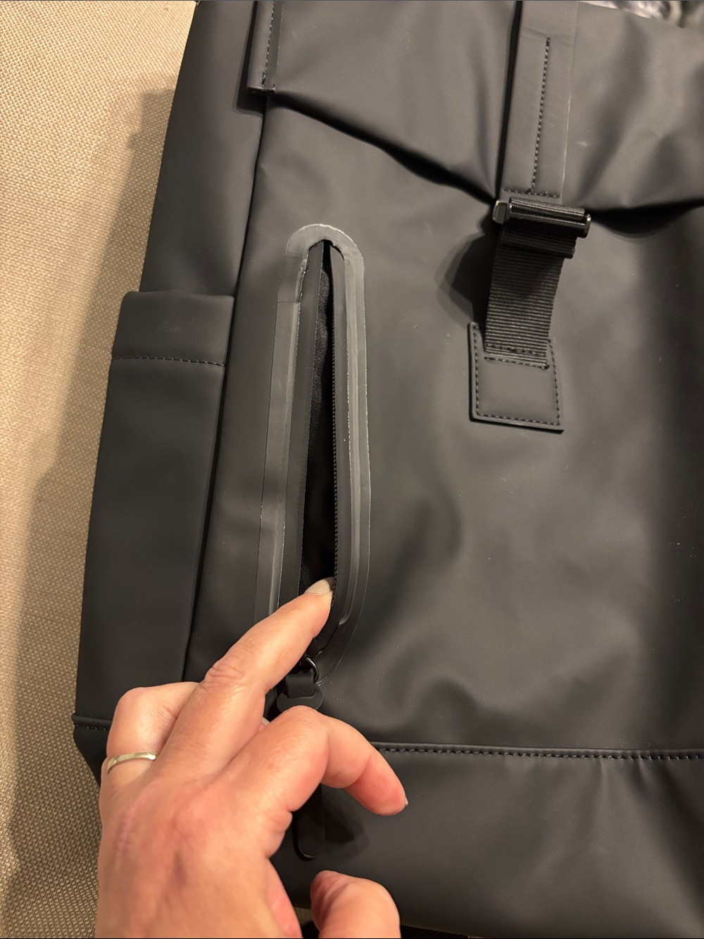 Zara Rubberized Flap Backpack - Picture 3 of 11
